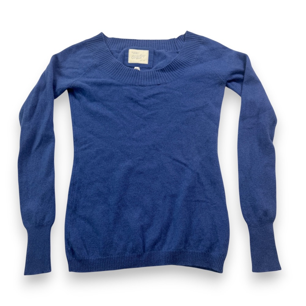 Old Navy Women Blue 100% Cashmere Scoop Neck Raglan Sweater 433906 Small